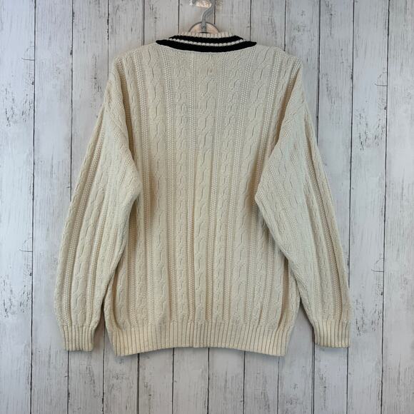 VTG Nutmeg Cable Knit Major League Baseball Players Alumni Sweater Size Large - Picture 7 of 15